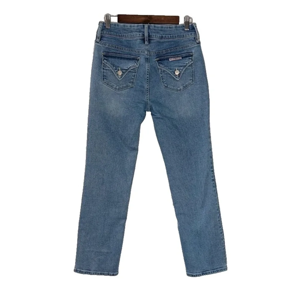 Hudson Jeans Womens 6 Blue Denim Straight Leg High Rise Double Button‎ Classic
